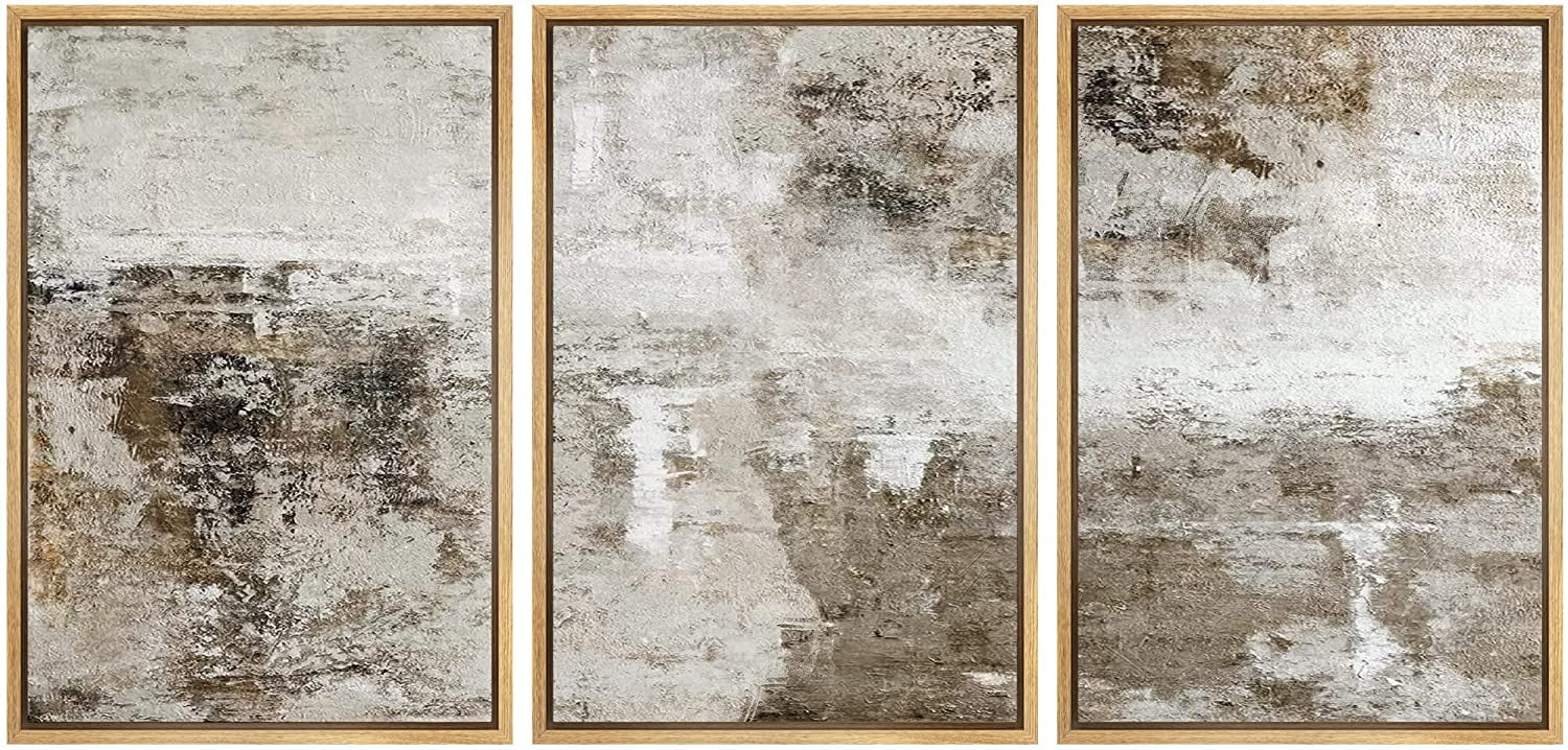 wall26 Framed Canvas Print Wall Art Set Pastel Watercolor Paint Stroke ...