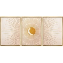 wall26 Framed Canvas Print Wall Art Set Pastel Watercolor Tropical Plants Nature Wilderness Illustrations Modern Art Bohemian Decorative for Living Room, Bedroom, Office - 16"x24"x3 Natural