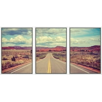 wall26 Framed Canvas Print Wall Art Set Path Through Grand Canyon National Park Nature Wilderness Photography Realism Rustic Colorful Landscape for Living Room, Bedroom, Office - 16"x24"x3
