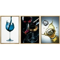 wall26 Framed Canvas Print Wall Art Set Pouring Vibrant Wine Display Drinks Cocktails Photography Realism Chic Landscape Colorful Multicolor Ultra for Living Room, Bedroom, Office - 16"x24"