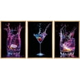 thumbnail image 1 of wall26 Framed Canvas Print Wall Art Set Purple &amp; Blue Splashes of Wine Drinks Cocktails Photography Realism Chic Landscape Colorful Multicolor for Living Room, Bedroom, Office - 24"x36", 1 of 5