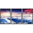 thumbnail image 1 of wall26 Framed Canvas Print Wall Art Set Purple &amp; Red Sunset Over Snowy Mountains Nature Wilderness Photography Realism Rustic Scenic Colorful Ultra for Living Room, Bedroom, Office - 24"x36&, 1 of 5