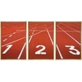 thumbnail image 1 of wall26 Framed Canvas Print Wall Art Set Red &amp; White Track and Field Lanes Sports Athletes Photography Realism Chic Scenic Colorful Ultra for Living Room, Bedroom, Office - 16"x24"x3 NAT, 1 of 5
