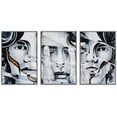 thumbnail image 1 of wall26 Framed Canvas Print Wall Art Set Spray Paint Geometric Brick Faces Graffiti &amp; Street Art Comic Book Illustrations Modern Art Urban Portrait for Living Room, Bedroom, Office - 16"x24&q, 1 of 5