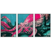 wall26 Framed Canvas Print Wall Art Set Spray Paint Monster Sea Octopus Graffiti & Street Art Comic Book Illustrations Modern Art Urban Portrait for Living Room, Bedroom, Office - 24"x36&quo