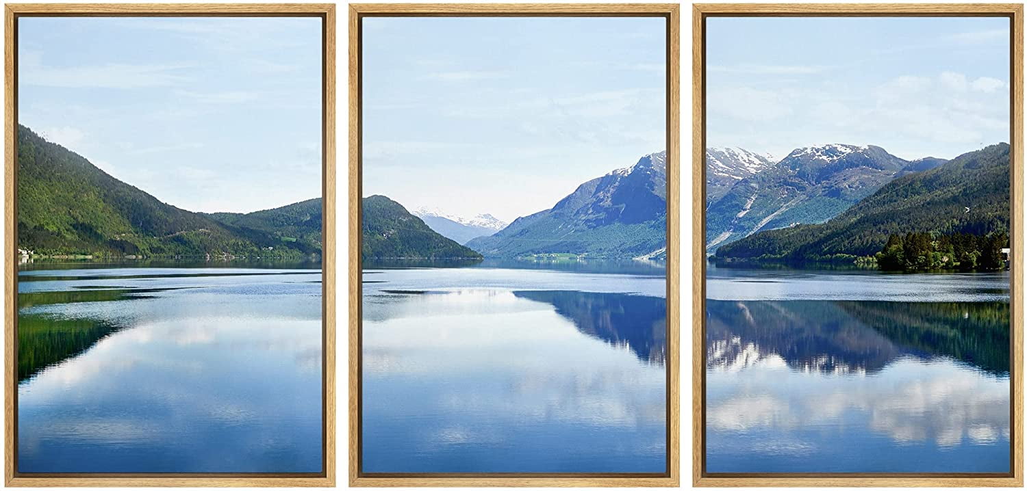 wall26 Framed Canvas Print Wall Art Set Springtime Zen Serene Mountain ...