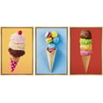 thumbnail image 1 of wall26 Framed Canvas Print Wall Art Set Stacked Ice Cream Cones &amp; Macarons Food Dessert Photography Realism Contemporary Scenic Colorful for Living Room, Bedroom, Office - 16"x24"x3 NAT, 1 of 5