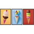 thumbnail image 1 of wall26 Framed Canvas Print Wall Art Set Stacked Ice Cream Cones &amp; Macarons Food Dessert Photography Realism Contemporary Scenic Colorful Multicolor for Living Room, Bedroom, Office - 16"x24&, 1 of 5