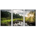 thumbnail image 1 of wall26 Framed Canvas Print Wall Art Set Sunlight Storm Cloud Forest Tree Pond Nature Wilderness Photography Realism Rustic Landscape Colorful for Living Room, Bedroom, Office - 16"x24"x3 Wh, 1 of 5