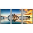thumbnail image 1 of wall26 Framed Canvas Print Wall Art Set Sunset Snowy Mountain Range Lake Nature Wilderness Photography Realism Decorative Landscape Colorful for Living Room, Bedroom, Office - 16"x24"x3 WHI, 1 of 5