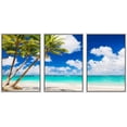 thumbnail image 1 of wall26 Framed Canvas Print Wall Art Set Teal Ocean Beach Wave Tropical Island Nature Wilderness Photography Realism Rustic Landscape Colorful for Living Room, Bedroom, Office - 24"x36"x3 Wh, 1 of 5
