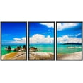 thumbnail image 1 of wall26 Framed Canvas Print Wall Art Set Teal Tropical Ocean Sea Island Paradise Nature Wilderness Photography Realism Rustic Landscape Colorful for Living Room, Bedroom, Office - 16"x24"x3, 1 of 5