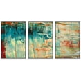 thumbnail image 1 of wall26 Framed Canvas Print Wall Art Set Thick Teal, Tan &amp; Orange Paint Color Field Abstract Shapes Illustrations Modern Art Chic Colorful Ultra for Living Room, Bedroom, Office - 16"x24&quot, 1 of 5