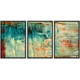 thumbnail image 1 of wall26 Framed Canvas Print Wall Art Set Thick Teal, Tan &amp; Orange Paint Color Field Abstract Shapes Illustrations Modern Art Chic Colorful Ultra for Living Room, Bedroom, Office - 24"x36&quot, 1 of 5