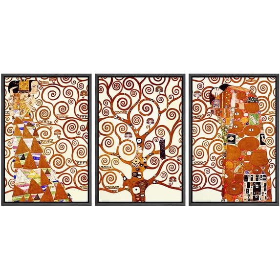 wall26 Framed Canvas Print Wall Art Set Tree of Life by Gustav Klimt ...