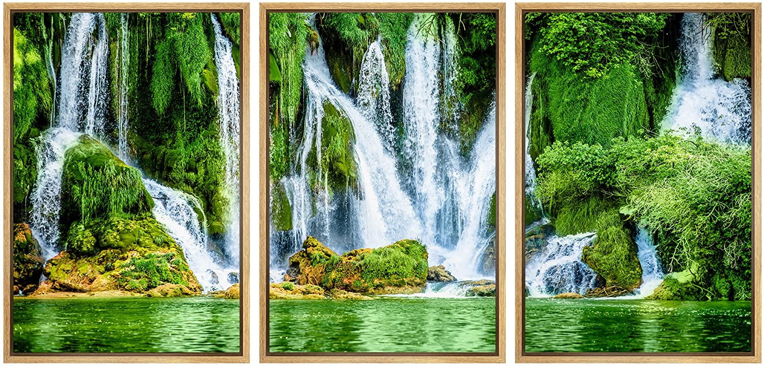wall26 Framed Canvas Print Wall Art Set Tropical Island Jungle