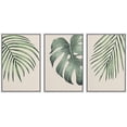 thumbnail image 1 of wall26 Framed Canvas Print Wall Art Set Tropical Island Monstera Palm Leaf Nature Floral Digital Art Modern Art Rustic Botanical Relax/Calm for Living Room, Bedroom, Office - 16"x24"x3 WHIT, 1 of 5