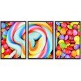 thumbnail image 1 of wall26 Framed Canvas Print Wall Art Set Variety of Rainbow Candy Food Dessert Photography Realism Contemporary Scenic Colorful Multicolor for Living Room, Bedroom, Office - 16"x24"x3 BLACK, 1 of 5
