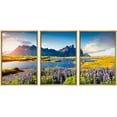 thumbnail image 1 of wall26 Framed Canvas Print Wall Art Set Vibrant Lavender Flower Mountain Lake Nature Wilderness Photography Realism Decorative Landscape Colorful for Living Room, Bedroom, Office - 16"x24"x, 1 of 5