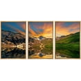 thumbnail image 1 of wall26 Framed Canvas Print Wall Art Set Vibrant Mountain Range Sunset Lake Nature Wilderness Photography Realism Rustic Landscape Colorful Cool for Living Room, Bedroom, Office - 16"x24"x3, 1 of 5