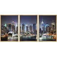 thumbnail image 1 of wall26 Framed Canvas Print Wall Art Set Vibrant NYC Manhattan Skyline at Night Nature Wilderness Photography Realism Rustic Scenic Travel Ultra for Living Room, Bedroom, Office - 16"x24"x3, 1 of 5