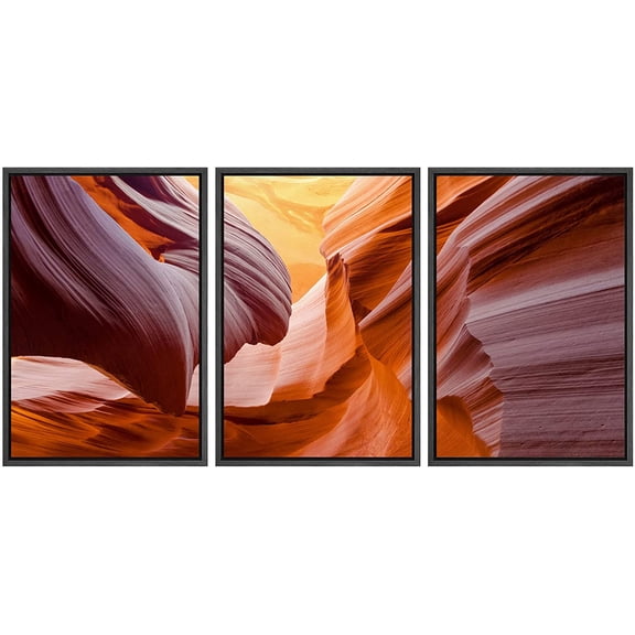 wall26 Framed Canvas Print Wall Art Set Vibrant Red Canyon Valley Eilat Israel Nature Wilderness Photography Realism Decorative Landscape Colorful for Living Room, Bedroom, Office - 24"x36"