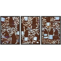 wall26 Framed Canvas Print Wall Art Set Vintage Wine Bottle Collage Drinks & Cocktails Food Photography Realism Decorative Contemporary Rustic for Living Room, Bedroom, Office - 24"x36"