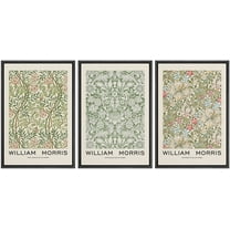 wall26 Framed Canvas Print Wall Art Set William Morris Flower Pattern Tapestries Nature Floral Illustrations Fine Art Decorative Botanical Rustic for Living Room, Bedroom, Office - 24"x36"x