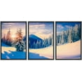 thumbnail image 1 of wall26 Framed Canvas Print Wall Art Set Winter Mountain Range Forest Sunset Nature Wilderness Photography Realism Rustic Landscape Colorful Cool for Living Room, Bedroom, Office - 24"x36"x3, 1 of 5