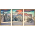 thumbnail image 1 of wall26 Framed Canvas Print Wall Art Set Winter Snowy Mountain Forest Sunset Nature Wilderness Photography Realism Rustic Landscape Colorful Cool for Living Room, Bedroom, Office - 24"x36"x3, 1 of 5