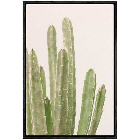 wall26 Framed Canvas Print Wall Art Southwest Tropical Desert Green Saguaro Cactus Nature Wilderness Photography Realism Floral Botanical Multicolor for Living Room, Bedroom, Office - 16"x24&quo