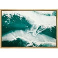 thumbnail image 1 of wall26 Framed Canvas Print Wall Art Teal White Green Vibrant Gemstone Landscape Nature Wilderness Digital Art Realism Decorative Close Up Colorful for Living Room, Bedroom, Office - 24"x36", 1 of 5