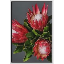 wall26 Framed Canvas Print Wall Art Tropical Bright Red Flowering Cactus Succulent Nature Wilderness Photography Realism Floral Botanical Multicolor for Living Room, Bedroom, Office - 24"x36&quo