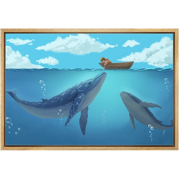 wall26 Framed Canvas Print Wall Art Trout Fish on Granite Background Marine Life Animals Digital Art Realism Nautical Scenic Colorful Ultra for Living Room, Bedroom, Office - 16"x24" Natura
