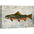 thumbnail image 1 of wall26 Framed Canvas Print Wall Art Trout Fish on Granite Background Marine Life Animals Digital Art Realism Nautical Scenic Colorful Ultra for Living Room, Bedroom, Office - 32"x48", 1 of 5