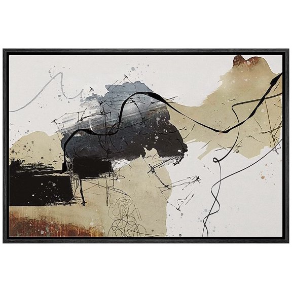 wall26 Framed Canvas Print Wall Art Urban Grunge Graffiti Paint Strokes Abstract Shapes Illustrations Modern Art Decorative Bohemian Multicolor for Living Room, Bedroom, Office - 24"x36" BL