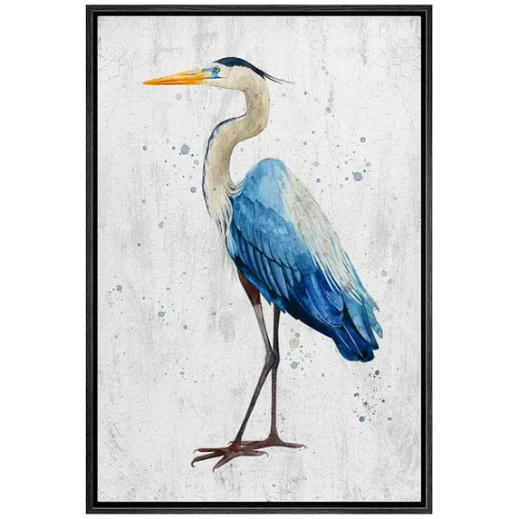 wall26 Framed Canvas Print Wall Art Vibrant Pastel Watercolor Crane Bird Nature Wilderness Illustrations Modern Art Decorative Rustic Relax/Calm for Living Room, Bedroom, Office - 16"x24" B