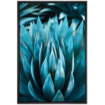 wall26 Framed Canvas Print Wall Art Vibrant Teal Blue Southwest Desert Succulent Nature Wilderness Photography Realism Floral Botanical Multicolor for Living Room, Bedroom, Office - 16"x24"