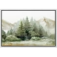 thumbnail image 1 of wall26 Framed Canvas Print Wall Art Watercolor Mountain Range and Pine Trees Nature Wilderness Illustrations Modern Rustic Scenic Colorful for Living Room, Bedroom, Office - 24"x36"White, 1 of 7