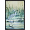 thumbnail image 1 of wall26 Framed Canvas Print Wall Art Watercolor Pastel Swamp Crane Bird Nature Wilderness Illustrations Modern Art Decorative Rustic Relax/Calm for Living Room, Bedroom, Office - 16"x24" Bla, 1 of 5