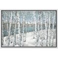 thumbnail image 1 of wall26 Framed Canvas Print Wall Art White Birch Tree Forest in Winter Landscape Nature Plants Digital Art Realism Rustic Landscape Colorful Cool for Living Room, Bedroom, Office - 16"x24" W, 1 of 5