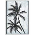 thumbnail image 1 of wall26 Framed Canvas Print Wall Art Windy Palm Tree Silhouettes with Blue Grunge Background Floral Nature Illustrations Modern Art Rustic Dramatic for Living Room, Bedroom, Office - 24"x36", 1 of 5