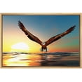 thumbnail image 1 of wall26 - Framed Canvas Prints Wall Art - Bald Eagle Flying Above The Sea | Modern Wall Decor/Home Decoration Stretched Gallery Framed Canvas Wrap Giclee Print. Ready to Hang - 16"x24" Natur, 1 of 5