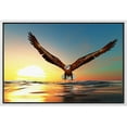 thumbnail image 1 of wall26 - Framed Canvas Prints Wall Art - Bald Eagle Flying Above The Sea | Modern Wall Decor/Home Decoration Stretched Gallery Framed Canvas Wrap Giclee Print. Ready to Hang - 16"x24" White, 1 of 5