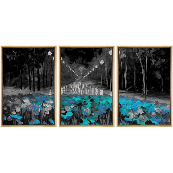 wall26 Framed Canvas Wall Art Abstract Cloud Tree Pictures Home Wall Decorations for Bedroom Living Room Oil Paintings Canvas Prints Framed - 16"x24"x3 Natural
