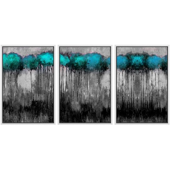 wall26 Framed Canvas Wall Art Abstract Cloud Tree Pictures Home Wall Decorations for Bedroom Living Room Oil Paintings Canvas Prints Framed - 16"x24"x3 White