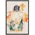 thumbnail image 1 of wall26 Framed Canvas Wall Art Chic Green and Silver Perfume Bottle with Orange Flowers Pop Culture Fashion Watercolor Modern Art Glam Expressive for Living Room, Bedroom, Office - 16x24 inches, 1 of 4