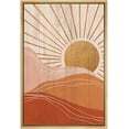 thumbnail image 1 of wall26 Framed Canvas Wall Art Golden Sunrise Over The Orange Ocean and Mountains Nature Clouds Wood Panels Modern Art Rustic Urban for Living Room, Bedroom, Office - 24x36 inches, 1 of 4