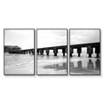 thumbnail image 1 of wall26 Framed Canvas Wall Art for Living Room, Bedroom Crossing the Sea Bridge B&amp;W Canvas Prints for Home Decoration Ready to Hang - 16"x24"x3 Panels, 1 of 4