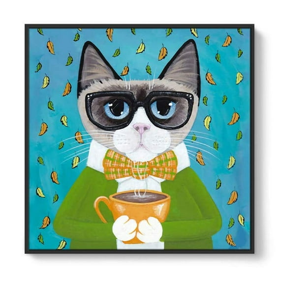 wall26 Framed Canvas Wall Art for Living Room, Bedroom Whimsical Animal Illustration IX Canvas Prints for Home Decoration Ready to Hang - 16x16 inches